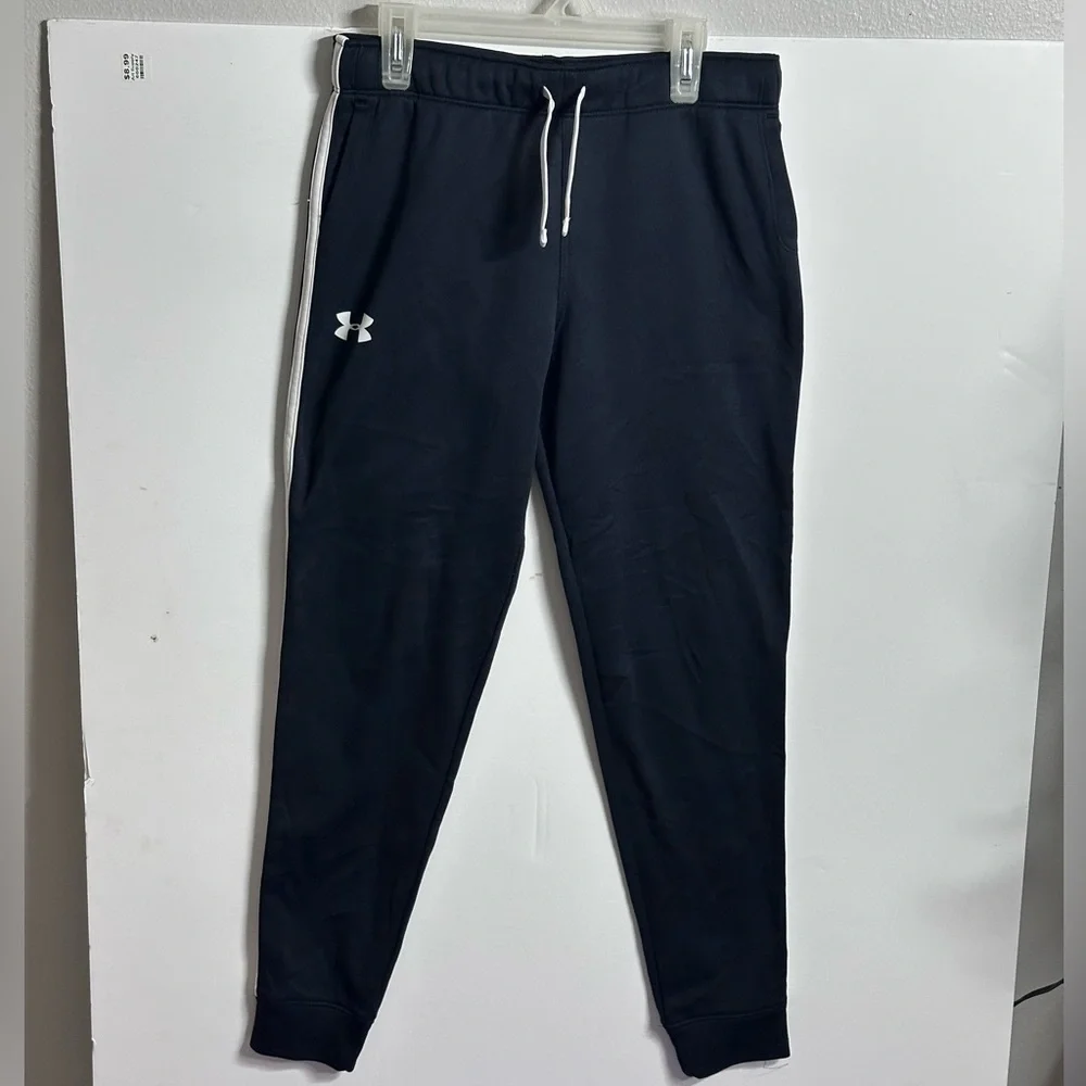 Under Armour Kids Unisex Black SweatPants Joggers Loose Coldgear size L